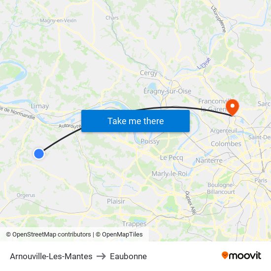 Arnouville-Les-Mantes to Eaubonne map