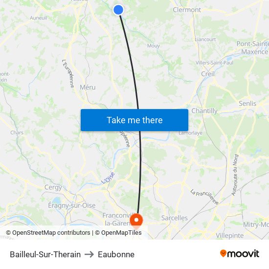 Bailleul-Sur-Therain to Eaubonne map