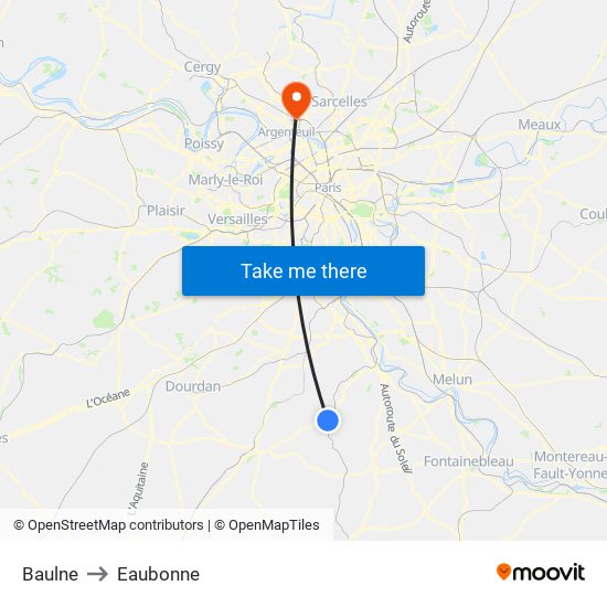 Baulne to Eaubonne map