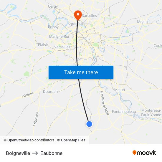 Boigneville to Eaubonne map