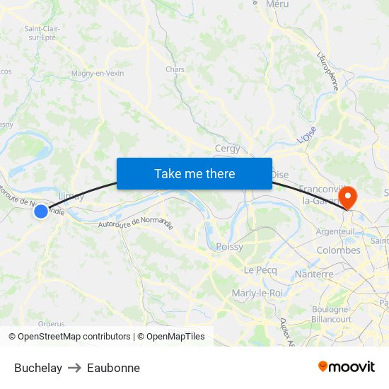 Buchelay to Eaubonne map