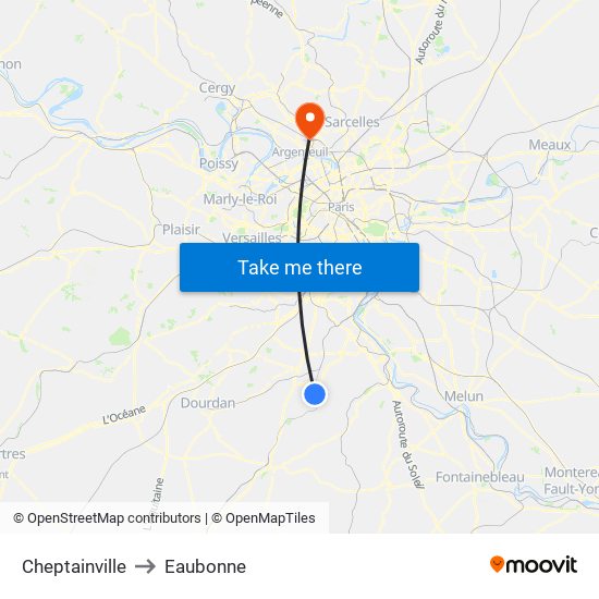 Cheptainville to Eaubonne map