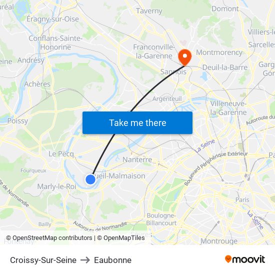 Croissy-Sur-Seine to Eaubonne map