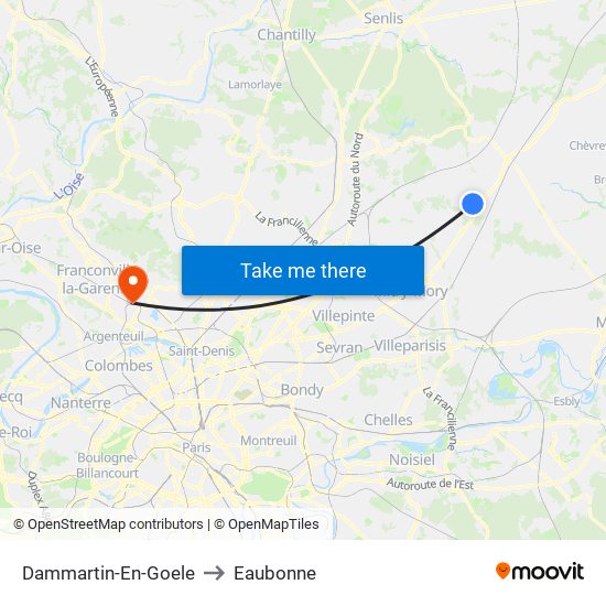 Dammartin-En-Goele to Eaubonne map