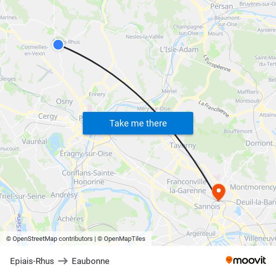 Epiais-Rhus to Eaubonne map
