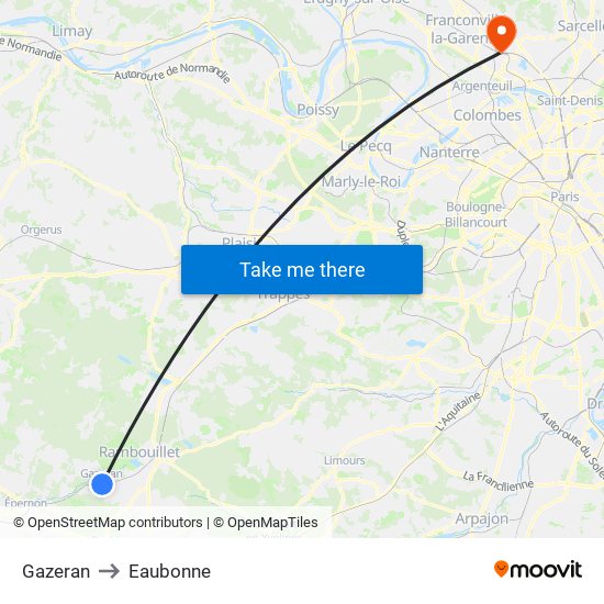 Gazeran to Eaubonne map