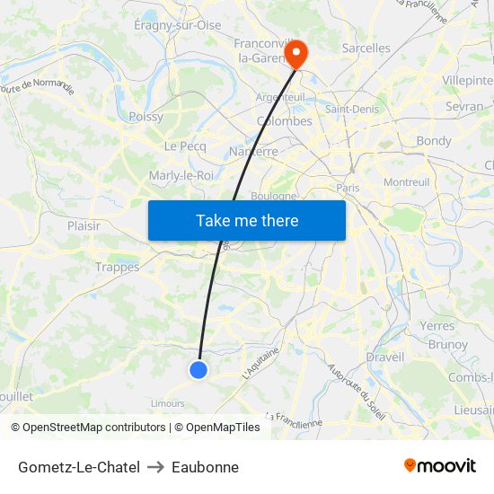 Gometz-Le-Chatel to Eaubonne map