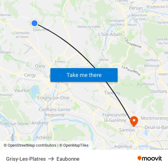 Grisy-Les-Platres to Eaubonne map