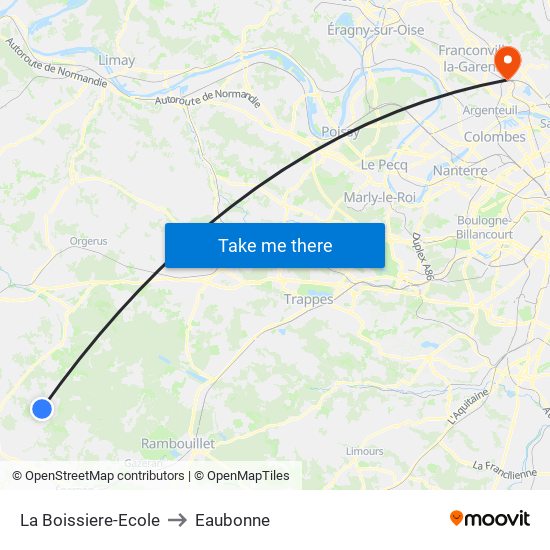 La Boissiere-Ecole to Eaubonne map