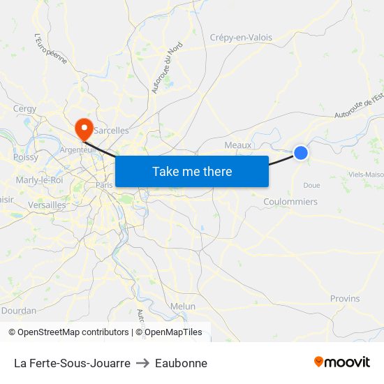 La Ferte-Sous-Jouarre to Eaubonne map