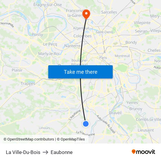 La Ville-Du-Bois to Eaubonne map