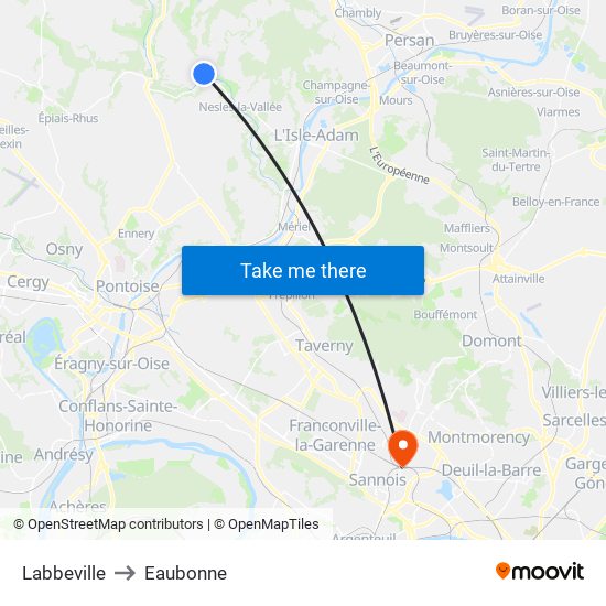 Labbeville to Eaubonne map