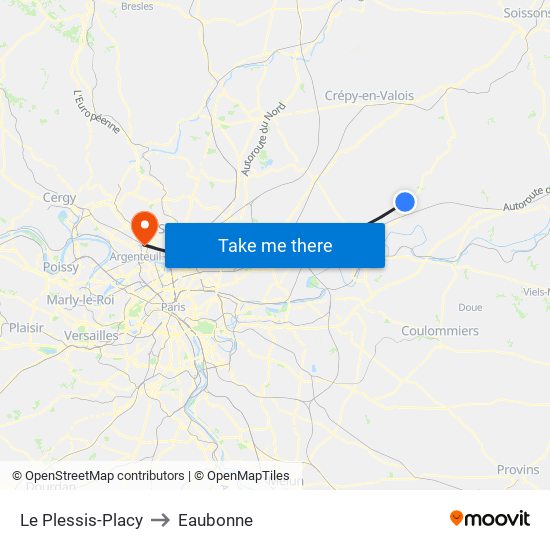 Le Plessis-Placy to Eaubonne map