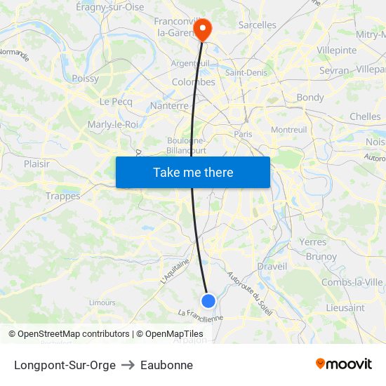 Longpont-Sur-Orge to Eaubonne map