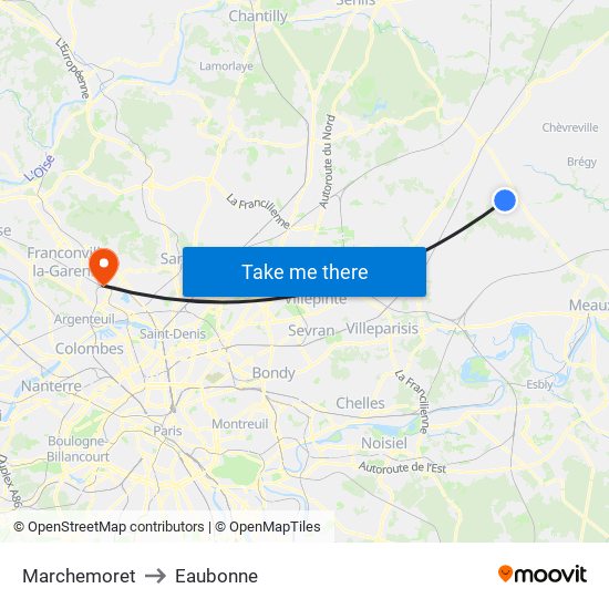 Marchemoret to Eaubonne map