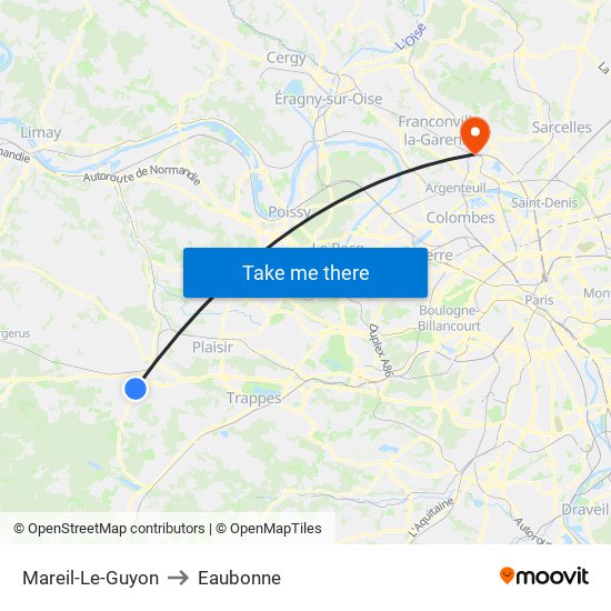 Mareil-Le-Guyon to Eaubonne map