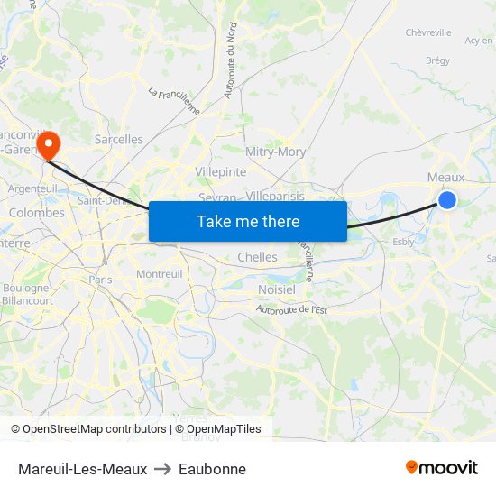 Mareuil-Les-Meaux to Eaubonne map