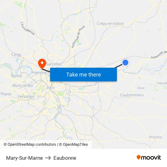 Mary-Sur-Marne to Eaubonne map