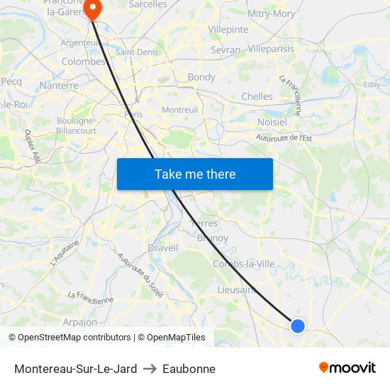 Montereau-Sur-Le-Jard to Eaubonne map
