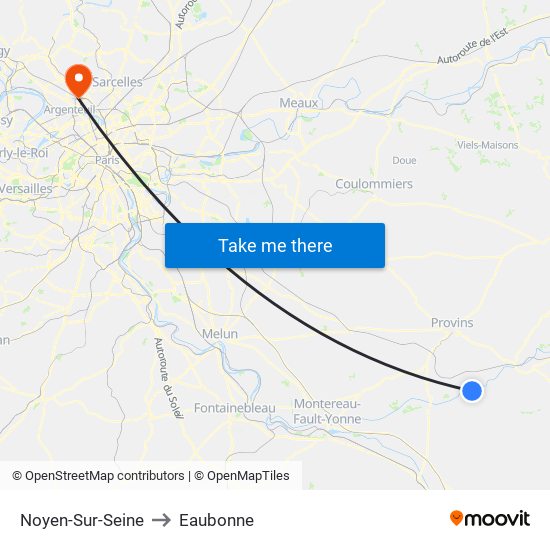 Noyen-Sur-Seine to Eaubonne map