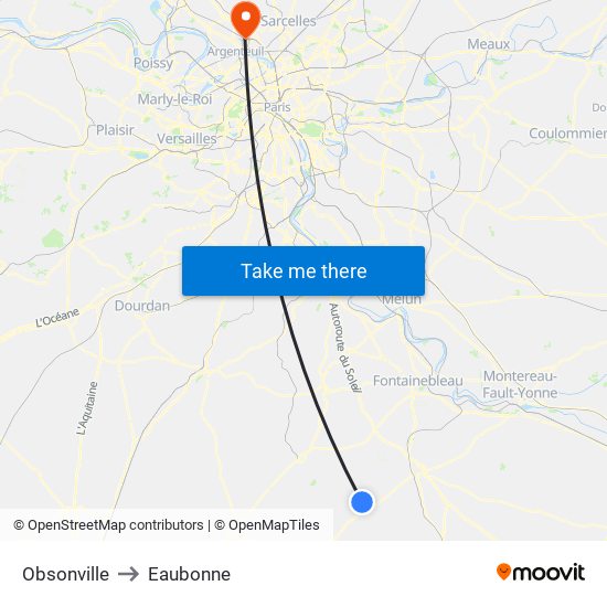 Obsonville to Eaubonne map