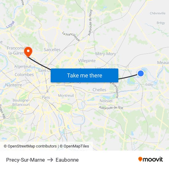 Precy-Sur-Marne to Eaubonne map