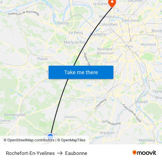 Rochefort-En-Yvelines to Eaubonne map