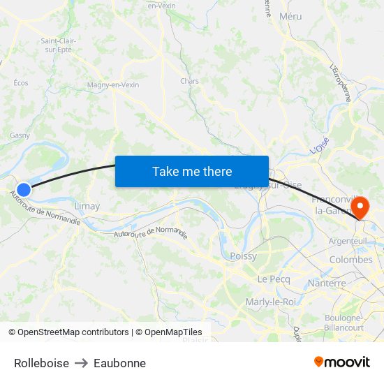 Rolleboise to Eaubonne map