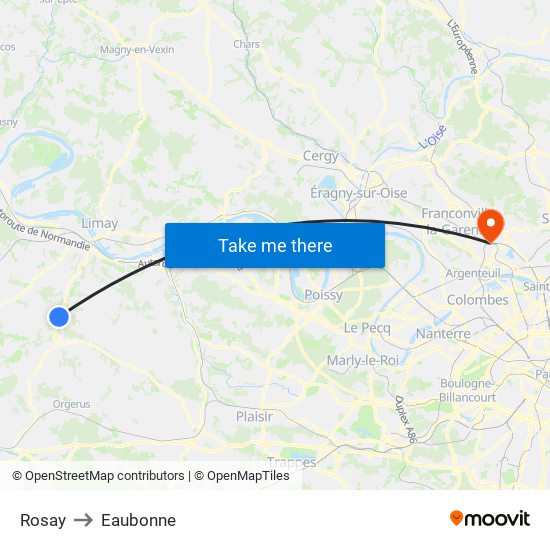 Rosay to Eaubonne map