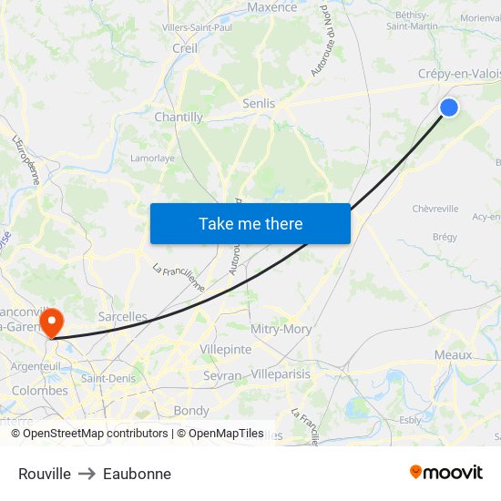 Rouville to Eaubonne map