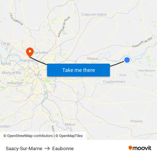 Saacy-Sur-Marne to Eaubonne map