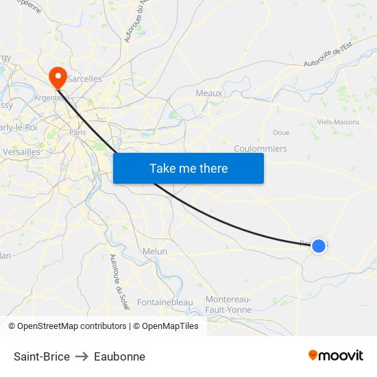 Saint-Brice to Eaubonne map