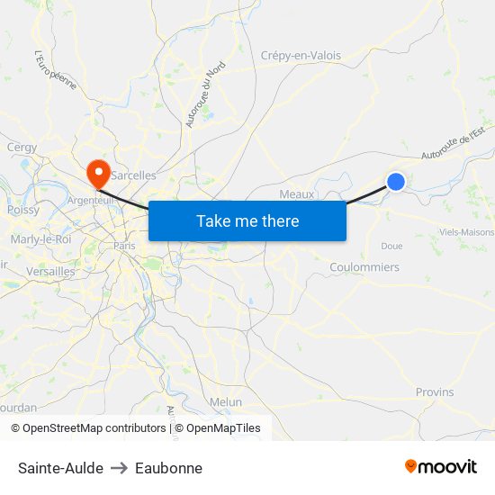 Sainte-Aulde to Eaubonne map