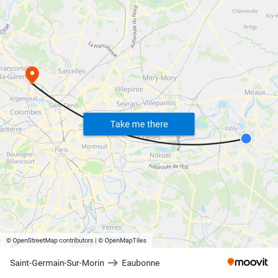 Saint-Germain-Sur-Morin to Eaubonne map