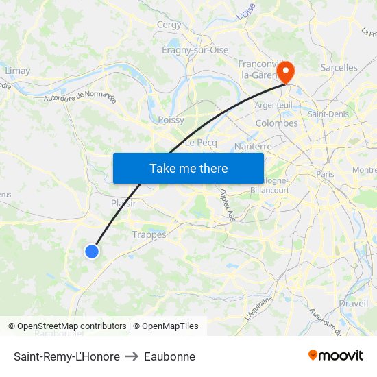 Saint-Remy-L'Honore to Eaubonne map
