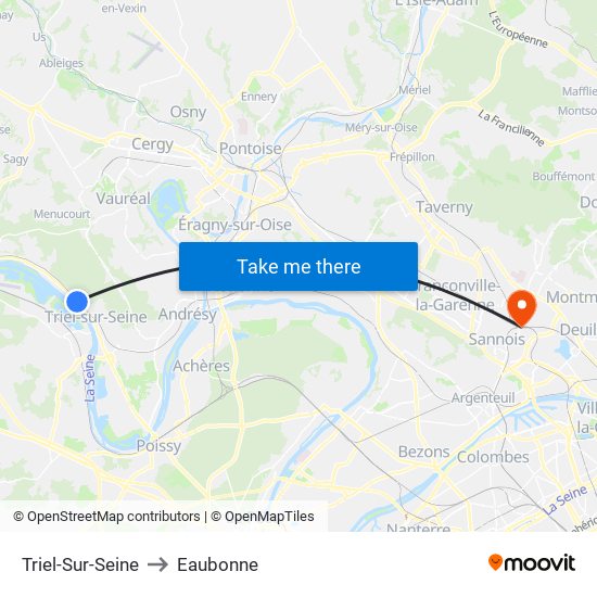 Triel-Sur-Seine to Eaubonne map