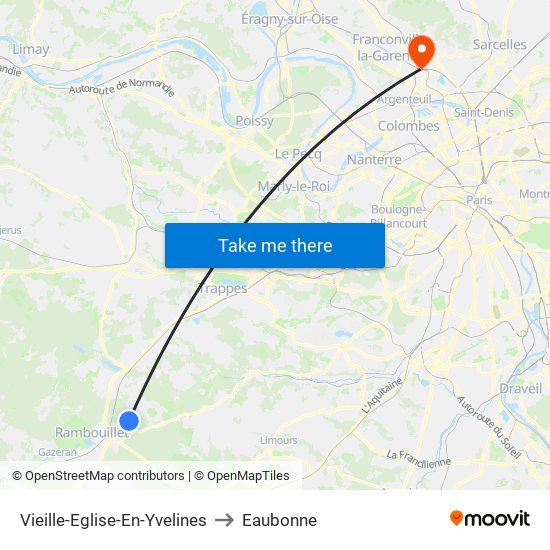 Vieille-Eglise-En-Yvelines to Eaubonne map