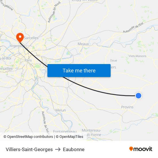 Villiers-Saint-Georges to Eaubonne map
