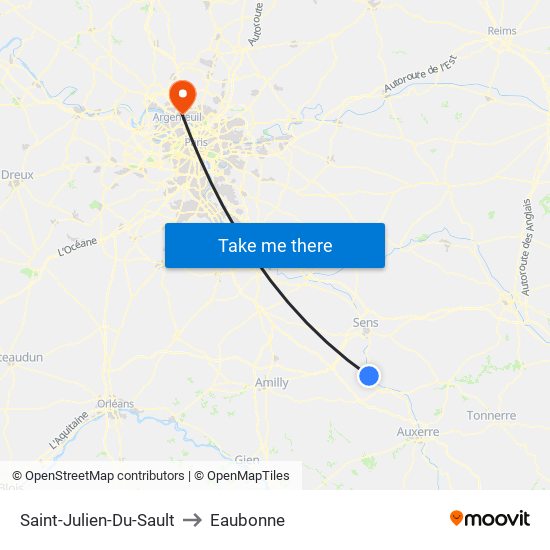 Saint-Julien-Du-Sault to Eaubonne map