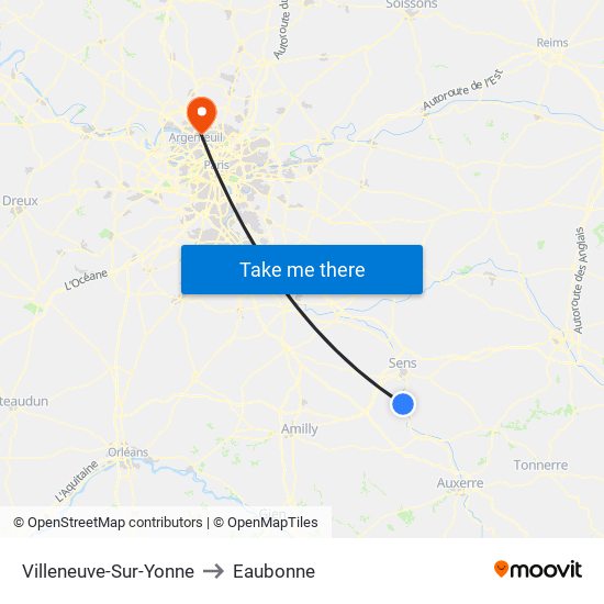 Villeneuve-Sur-Yonne to Eaubonne map