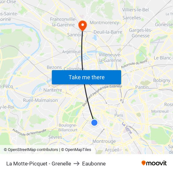 La Motte-Picquet - Grenelle to Eaubonne map