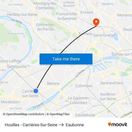 Houilles - Carrières-Sur-Seine to Eaubonne map