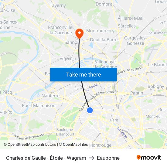 Charles de Gaulle - Étoile - Wagram to Eaubonne map