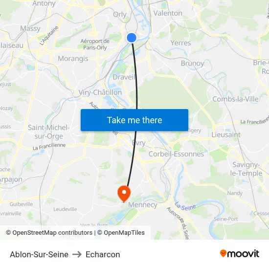 Ablon-Sur-Seine to Echarcon map