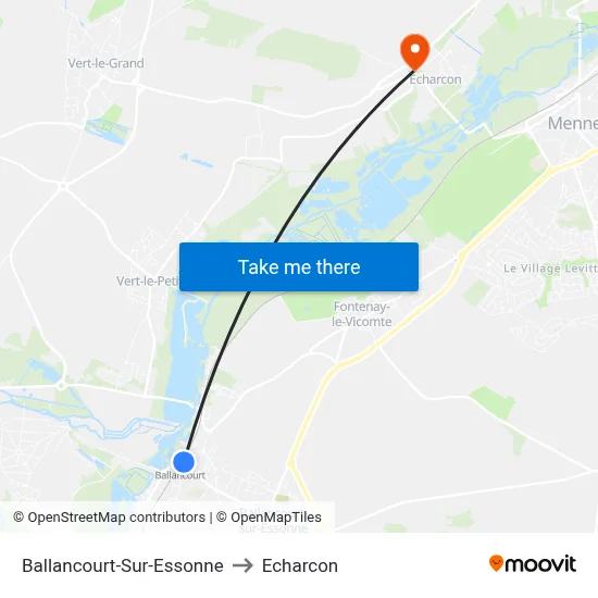 Ballancourt-Sur-Essonne to Echarcon map