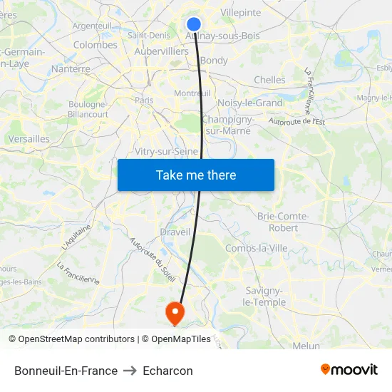 Bonneuil-En-France to Echarcon map