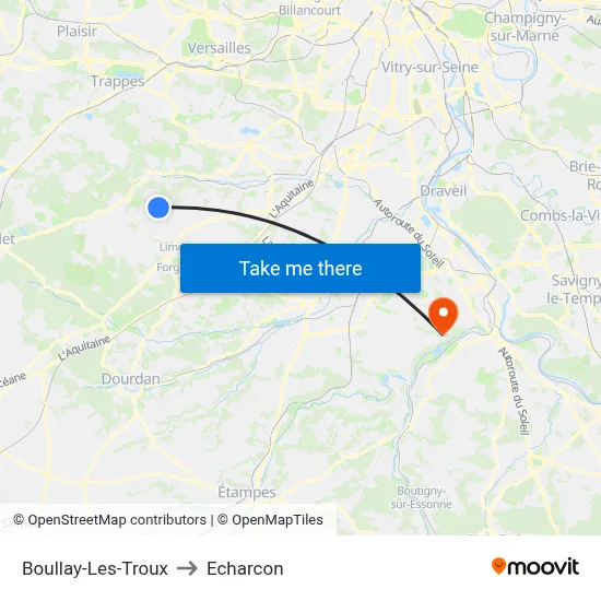 Boullay-Les-Troux to Echarcon map