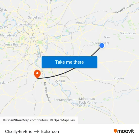 Chailly-En-Brie to Echarcon map