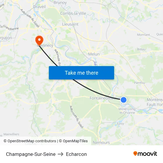 Champagne-Sur-Seine to Echarcon map