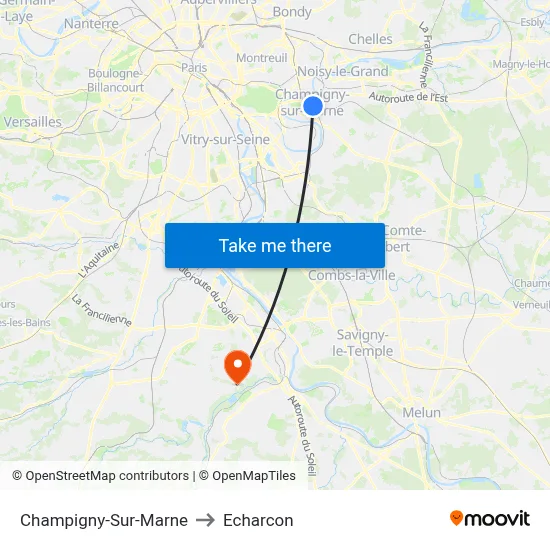 Champigny-Sur-Marne to Echarcon map